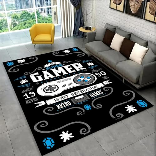 18meng Art Modern Gaming Teppich 60x180cm Gamer Controller Teppich Jugendzimmer Jungen Graffiti Spielkonsole Teppiche für Wohnzimmer Schlafzimmer Spielraum Dekor Teppiche