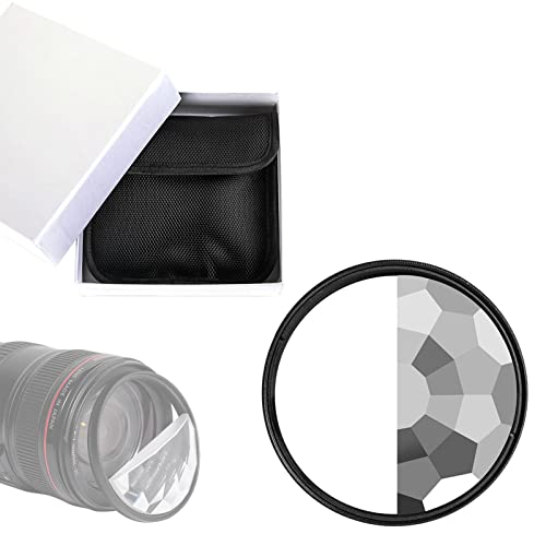 Kaleidoskop-Objektivfilter – 77 mm Objektivfilter für Kamera, Halbmond-Kaleidoskop-Objektivfilter Prisma für die Fotografie, Kamera-Objektivfilter mit Filterbeutel und Reinigungstuch für die Aufnahme