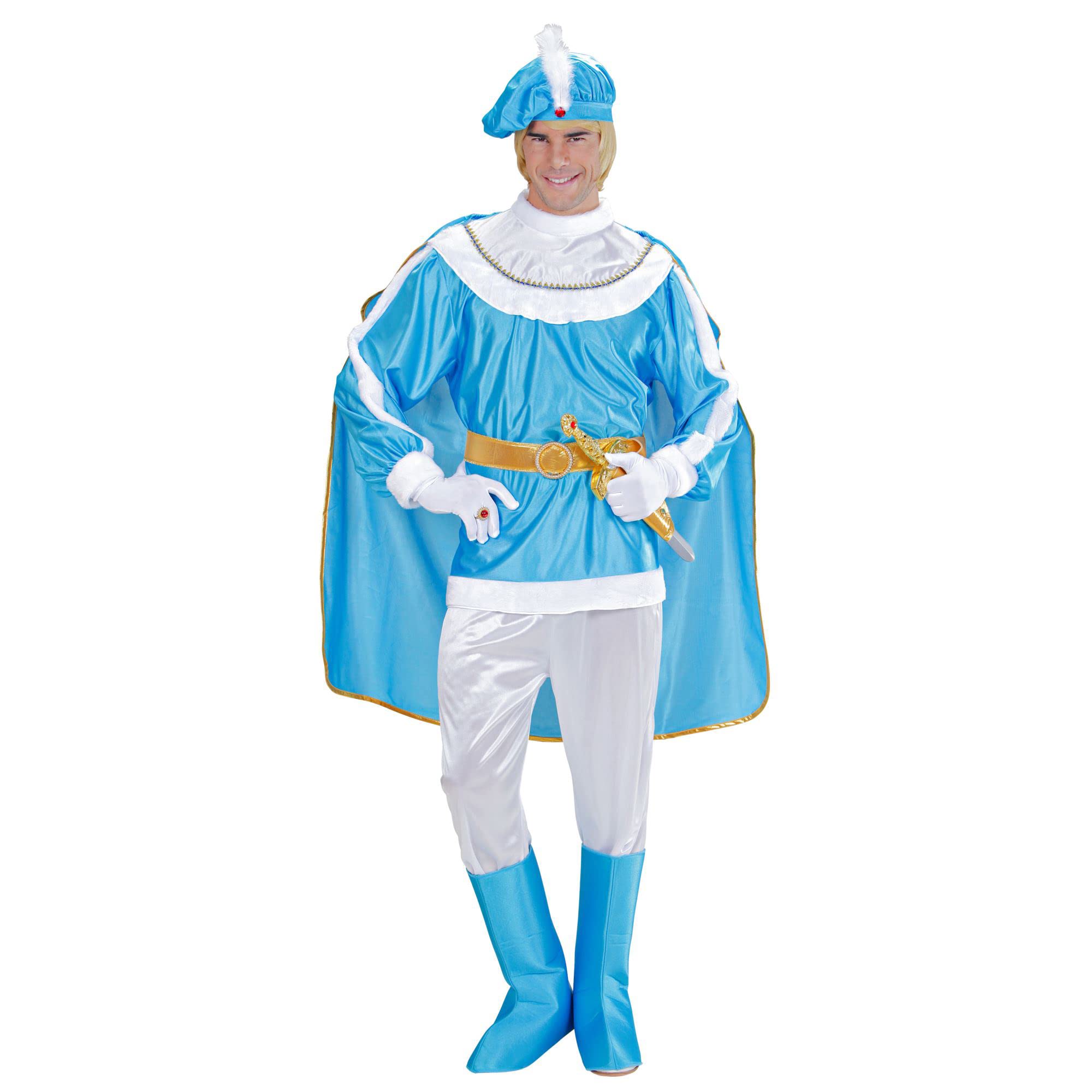 "CHARMING PRINCE" (coat, pants, belt with dagger-holster, boot covers, cape, hat with gem and feather) - (XL)