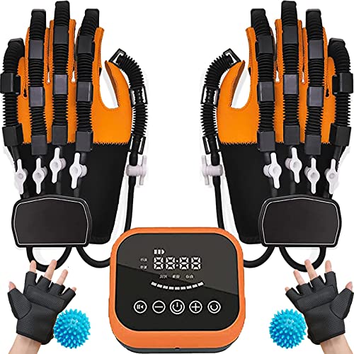 FXNFXLA Beide Hand-Finger-Rehabilitations-Roboterhandschuhe, Rehabilitations-Trainingsgeräte für Schlaganfall-Hemiplegie, für Hemiplegie-Schlaganfall-Arthritis(Size:XL-Code,Color:Links+rechts)