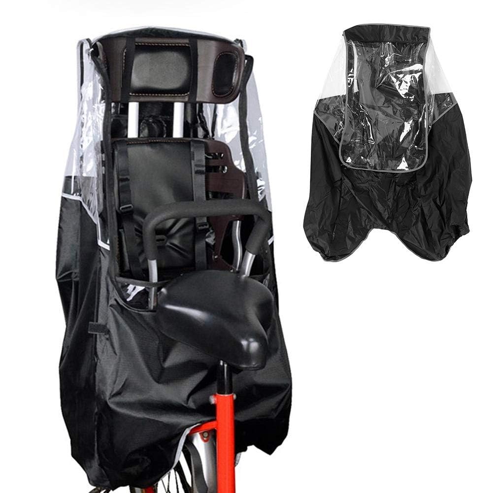HERCHR Regenschutz für Kinderfahrradsitz aus Folie, langlebiger Regenschutz für Fahrräder für Kindersitze (schwarz)
