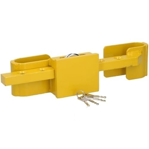 JOM Containerschloss aus gehärtetem Stahl, Diebstahlschutz, inklusive Bügelschloss, 4 Schlüssel, 2-teilig, Farbe Gelb