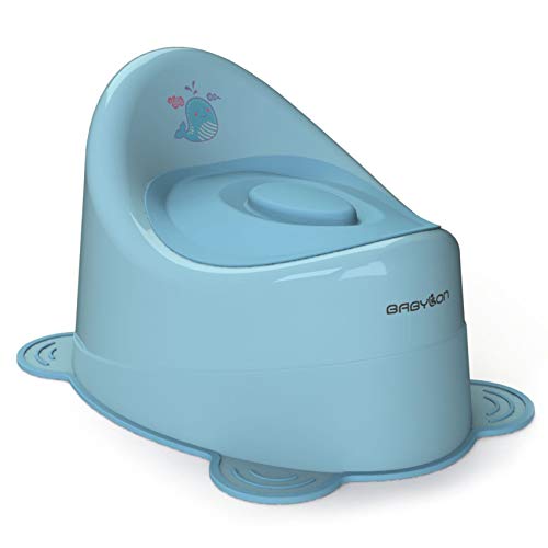 BABYLON Kinder Töpfchen mit Deckel Snail, Antirutsch Kinder Toiletten, Kinder Klo, Nachttopf für Kinder/WC Sitz Topf, Töpfchen Mädchen, Anatomisсh Kindertöpfchen Jungen, Baby Zubehör Blau