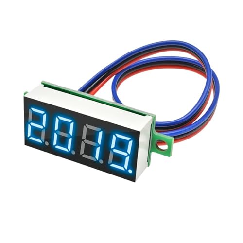 SRWNMTGFK DC 0-100V 4 Bits Mini Digital Voltmeter Digital Display LED Panel 0,36 Zoll DREI Drähte Elektrische Spannung Meter Tester Mit Shell (Color : Blue)