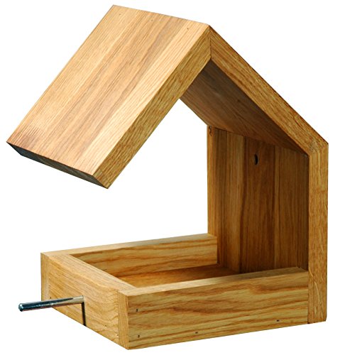 Dobar Design-Vogelhaus Eichenholz mit Satteldach Braun