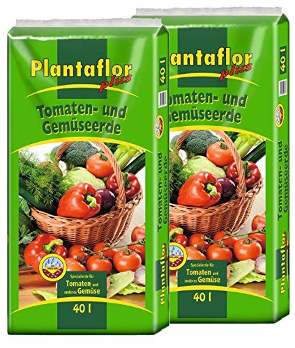 Plantaflor Plus Tomatenerde Gemüseerde 80 (2 x 40 L) Erde Gewächshaus Erde