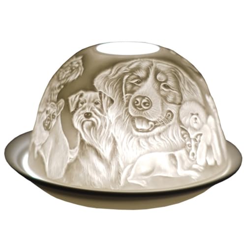 Teelichthalter aus Porzellan für Hunde, 3D-Bild, ideal für Teelichter – Hundekerzen, Dekoration für Hundeliebhaber
