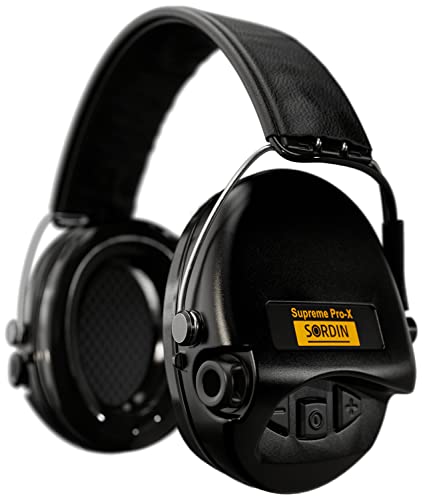 Sordin Supreme PRO X - Aktiver Gehörschutz SOR75302-X/L-02 Elektronischer Gehörschützer Lederband Schwarze Cups