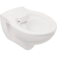 AquaSu 57241 5 Wand Tiefspüler | Abgang waagerecht | Weiß | Toilette | Spülrandloses Klo | Hänge-WC | Randlos