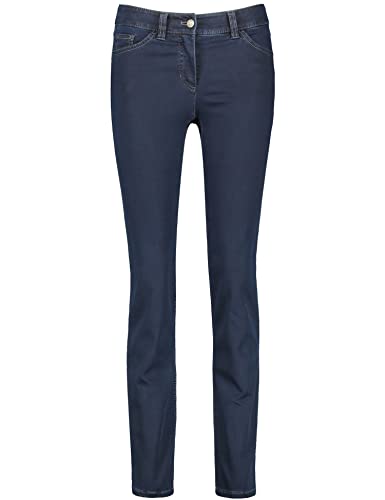 Gerry Weber Damen 5-Pocket Jeans Best4me Langgröße schlanke Passform Dark Blue Denim 40L