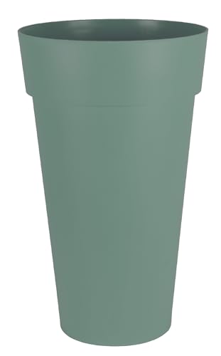 EDA - Blumentopf Vase hoch XXL Toskana Ø 48 cm – Volumen 90 l – Ø 48 x H 80 cm – Lorbeergrün