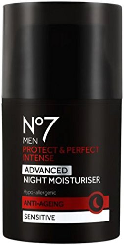 Boots No7 MEN Protect & Perfect Intense ADVANCED NIGHT Moisturiser ANTI-AGEING Sensitive 50ml-FOR YOUNGER LOOKING SKIN IN JUST 2 WEEKS