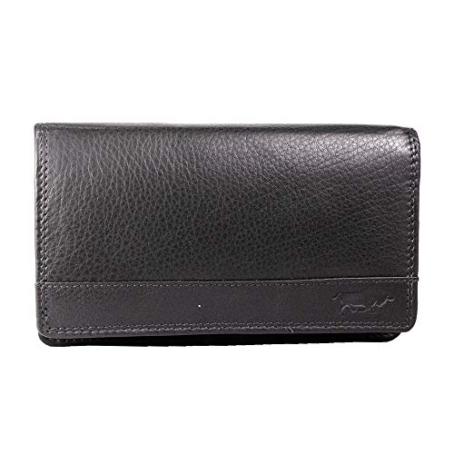 Arrigo Unisex-Adult Flap Wallet with RFID protection, Dark brown, Large