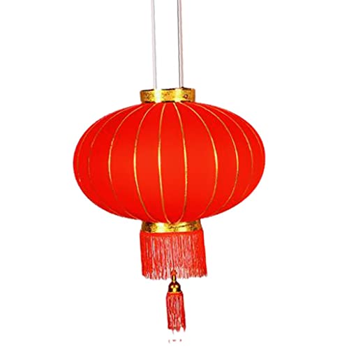 Fenteer Beflockung Glücklaterne Lampions mit Knoten für Chinesische Neujahr, L