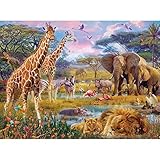 Bits and Pieces - 300 große Teile Puzzle für Erwachsene – Savannah-Tiere – 300 Teile Dschungel-Szene von Künstler Jan Patrik.