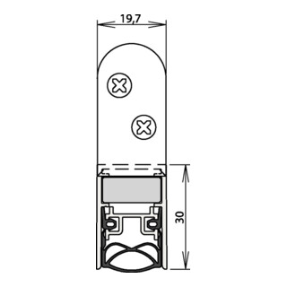 Athmer Türdichtung Schall-Ex® Ultra WS Nr. 1-290 Ausl.2-s.L.1083mm Aluminium silberf.