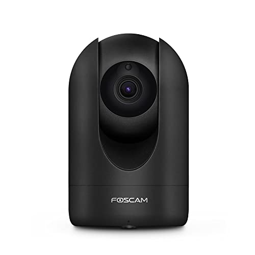 Foscam - R4M-B – IP-Kamera innen motorisiert, 4 MP schwarz – WLAN-Kamera mit Ansicht und Steuerung in der Entfernung rund um die Uhr – Bewegungserkennung und Push-Alarm