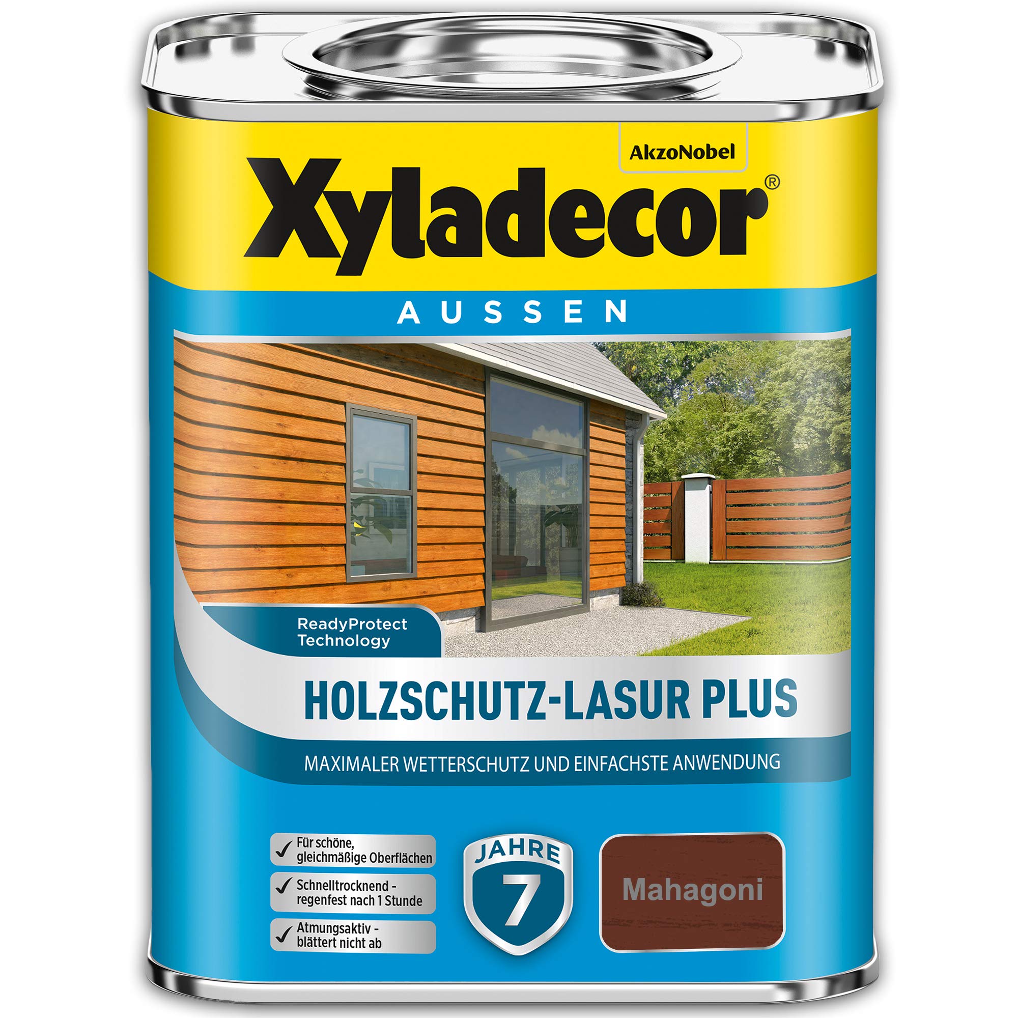 Xyladecor Holzschutz-Lasur Plus, 2,5 Liter, Mahagoni