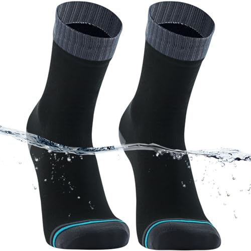 DexShell Ultraleichte, wasserdichte, atmungsaktive Fahrradsocken, grau, L