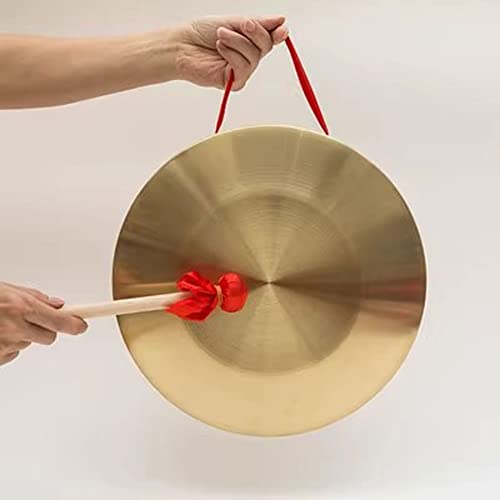 SciAza gong klingel klangschalen percussion instrumente musikinstrument 15 cm - 42 cm Kupferrohr-Instrument, Kupferrohr-Bronze-Gongs mit kreisförmigem Performance-Hammer(Color:22cm,Size:)