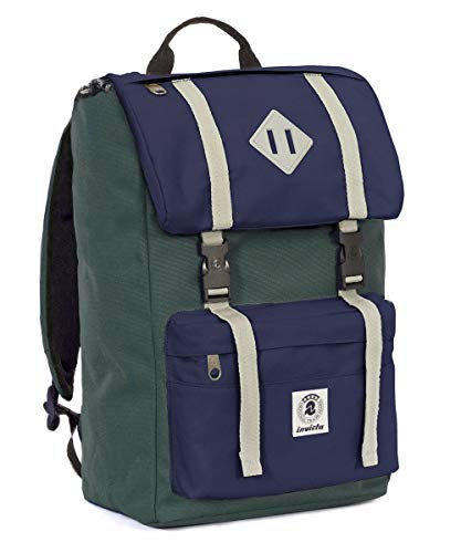 Seven Rucksack Invicta - Shot Pack - Grün Blau - Tasche für Laptop und Tablet Padded - Amerika 28 l, Einheitsgröße, Grün, Taglia Unica, Modern