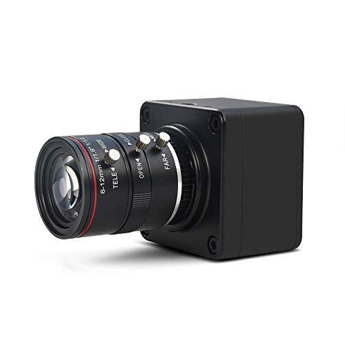 MOKOSE 4K @ 30fps USB-Kamera mit 6–12 mm Varifokal-Objektiv mit manuellem Objektiv, UVC-freies Laufwerk, kompatibel mit Windows Mac OS X Linux
