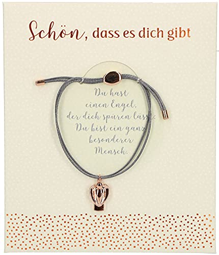 Butzon & Bercker Textil Armband Schön DASS es Dich gibt 21 cm verstellbar Metall Roségold
