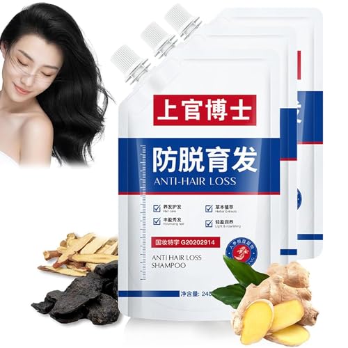 Dr. Shangguan Anti-Hair Loss Shampoo,Consciousney Anti-Hair Loss Shampoo,Ginger Hair Growth Shampoo,Anti Haarausfall Shampoo, Gegen Haarausfall,Schnelles Haarwachstum für Männer und Frauen (3PC)