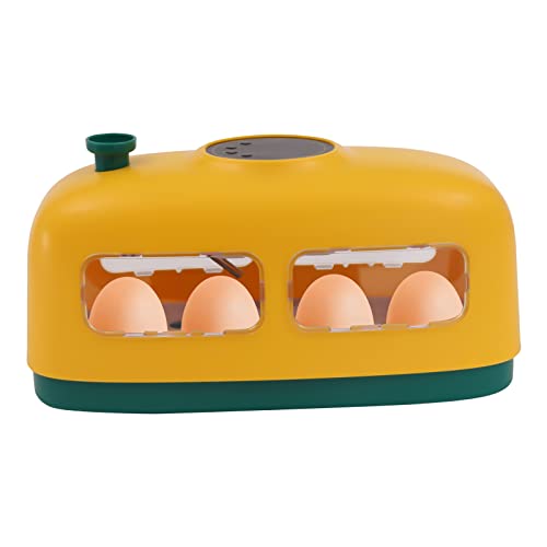 Inkubator Ei Vollautomatischer 8 Eier Inkubatoren Brutmaschine Vollautomatischer Hühnerbrutkasten Ei-Hatcher-Maschine Mit LED-Anzeige (Gelb)