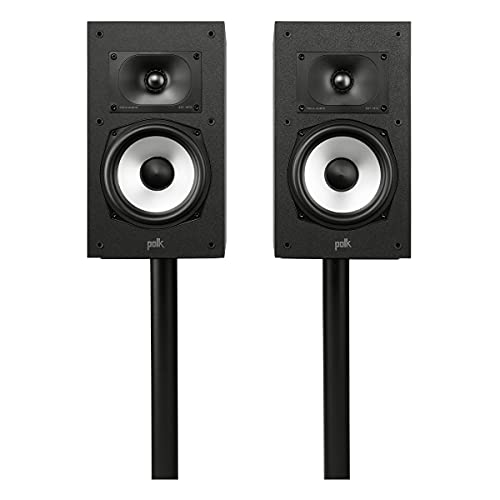 Polk Audio MXT20 Regallautsprecher, Stereolautsprecher, Surround Lautsprecher, Hi-Res Zertifiziert, Dolby Atmos und DTS:X kompatibel, HiFi und Heimkino Lautsprecher (Paar)