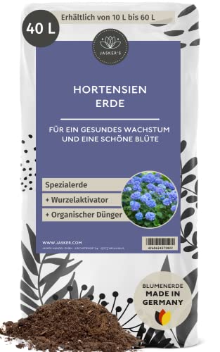 Hortensienerde Blau 40 L | Perfekte Blumenerde Für Blaue Und Lilafarbene Hortensien | Pflanzenerde mit Wurzelaktivator & Dünger | Nährstoffreich & In Deutschland Abgefüllt