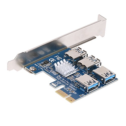 FEICHAO PCI-e 1 auf 4 PCI - E 16X Slots Riser Karte PCI - E 1X Slot USB 3.0 Multiplier Karte für Bitcoin Miner