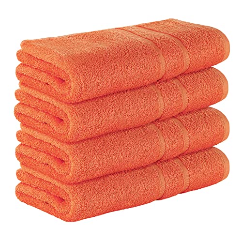 StickandShine 4er Set Premium Frottee Duschtuch 70x140 cm in orange in 500g/m² aus 100% Baumwolle Öko-TEX Standard 100 Materialien