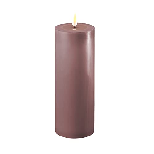 ReWu LED Kerze Deluxe Homeart, Indoor LED-Kerze mit realistischer Flamme auf einem Echtwachsspiegel, warmweißes Licht - (Light Purple)