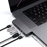 SATECHI USB-C Hub Multiport Adapter Pro Hub Mini – USB4, USB-A Daten, USB-C Daten, Gigabit Ethernet und Audioanschluss – Für M2/M1 MacBook Pro/Air (Space Grau)