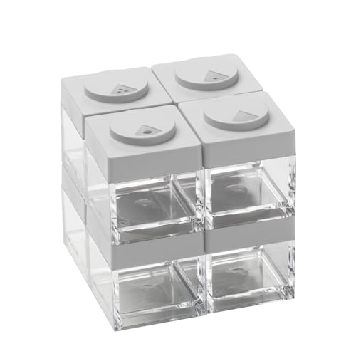 Omada Brickstore Set mit 8 Kanistern, 0,1 l Fassungsvermögen, Weiß
