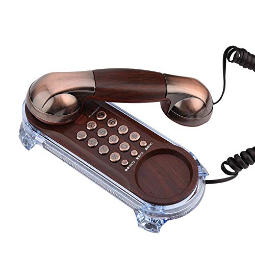 VBESTLIFE Festnetztelefon, Retro Telefon mit antikem Design für Hotel oder Haus usw(Rotkupfer)