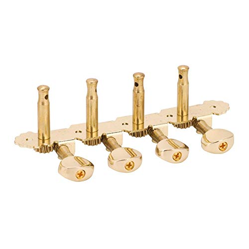 Dilwe Mandoline Stimmwirbel, Metall Mechaniken Tuning Pegs Metal Button Set Zubehör für Mandoline (Gold)
