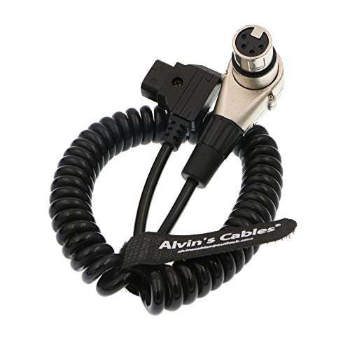 Alvin's Cables XLR 4 Pin Buchse Rechtwinklig zu D-Tap Spiral Kabel für Alexa Camera Monitor