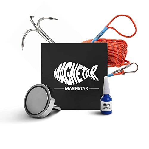 Magnetar - Vismagneet Set voor Kinderen en Starters - 200kg Magneet - Pakket inclusief Touw/Haak/Borglijm - Perfecte Kit voor Magneetvissen