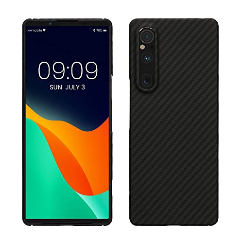 kalibri Schutzhülle kompatibel mit Sony Xperia 1 V - Hülle Aramid - Handy Cover Case Handyhülle Schwarz matt