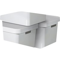 Curver Aufbewahrungsbox INFINITY, (Set, 3 St.), stapelbar, 45 Liter, weiß