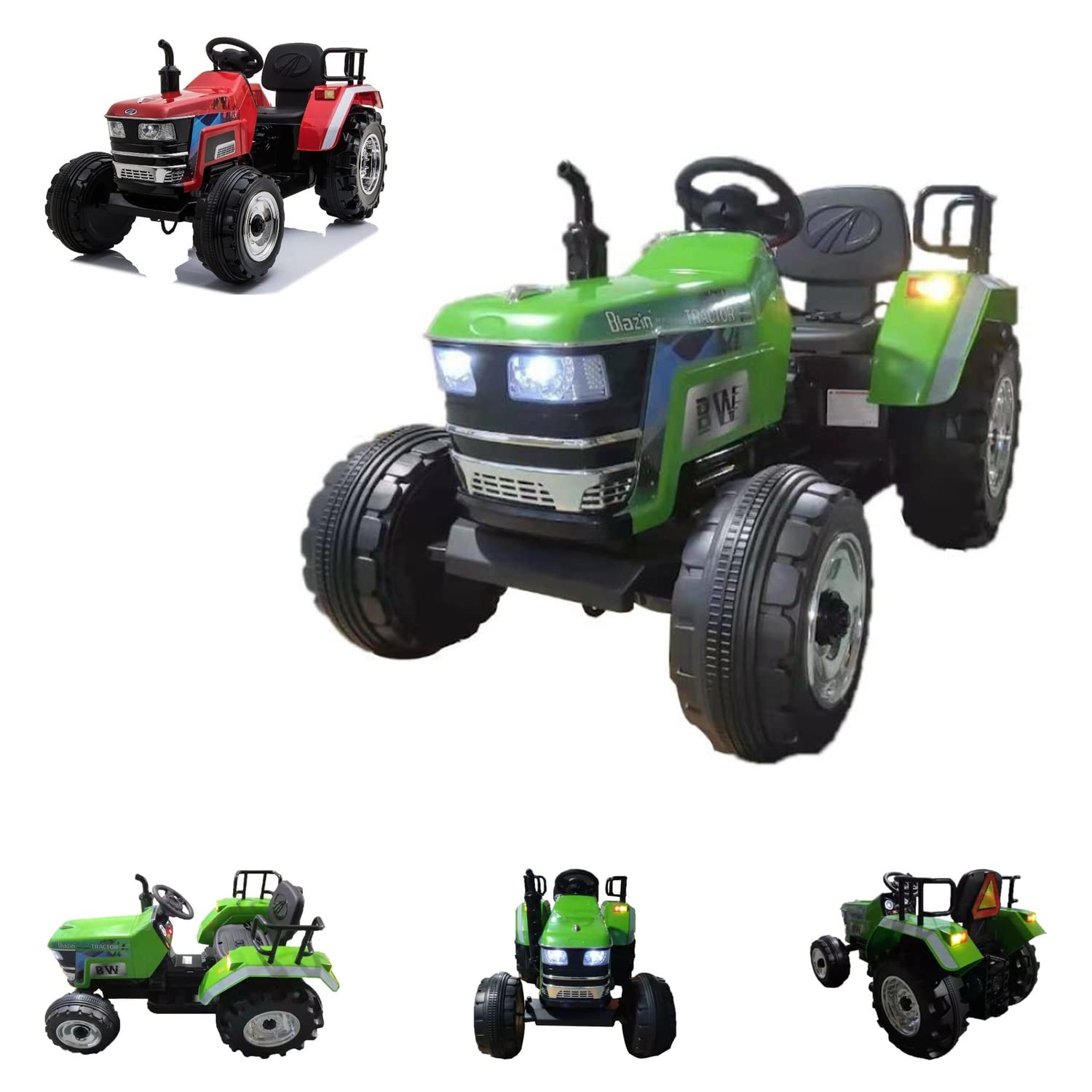 Elektro Kinderfahrauto - Elektro Traktor groß - 12V7A Akku,2 Motoren 35W mit 2,4Ghz Fernsteuerung (Grün)