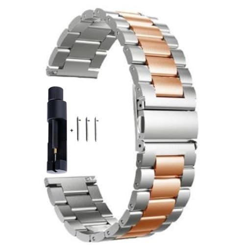 BOLEXA 22 mm 20 mm Schnellverschluss-Edelstahl-Uhrenarmband, magnetisches Smart-Armband mit Werkzeug (Color : SZ Silver Rose Gold, Size : 20mm)