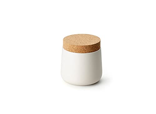 Continenta Keramikdose mit Korkdeckel, matt weiß Ø 14 x 14,5 cm, Keksdose, Vorratsdose, Vorrats Behälter, Aufbewahrungsbox