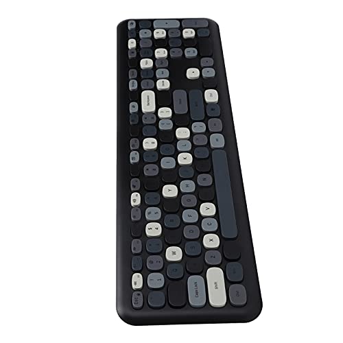 Tastatur-Maus-Set, 2,4 G Wireless 110 Tasten Tastatur-Maus Flexibles Tippen, 10 M Fern 1 Mbit/s Hochgeschwindigkeits-Computer(Ferris Hand 666 Black and Gray Mixed Color)