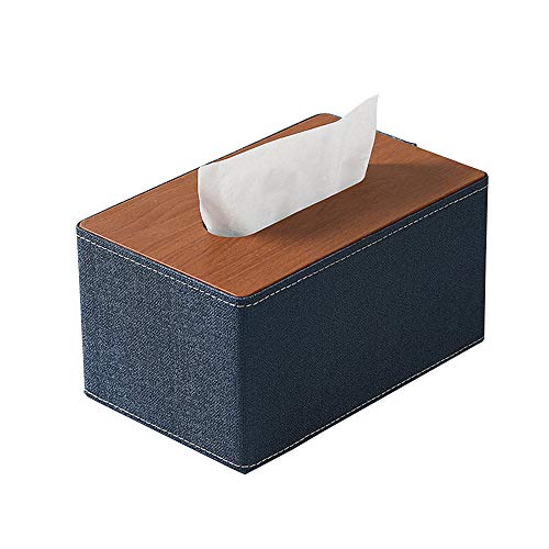 ZXGQF Tissue Box Rechteckiger Papierhandtuchhalter Für Zuhause, Büro, Auto, Autodekoration Tissue Box Holder, Cloth Blue