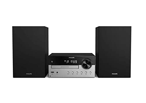 Philips TAM4205/12 Mini Stereoanlage mit CD und Bluetooth (UKW Radio, USB, MP3-CD, Audioeingang, USB-Anschluss zum Laden, 60 W, Bassreflexlautsprecher, Digitale Sound Kontrolle) - 2020/2021 Modell