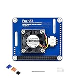 Coolwell Waveshare PWM Controlled Fan HAT for Raspberry Pi I2C Bus PCA9685 Driver with Real Time Temperature Monitor Auto Adjustment Up to 16-Ch PWM Outputs