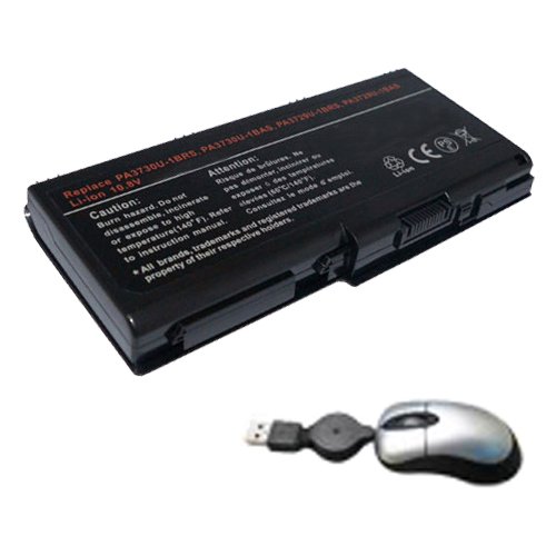 amsahr PA3729(H)-05 Ersatz Batterie für Toshiba 3729H, X500-10T, X500-10X, X505-Q830, X505-Q832 - Umfassen Mini Optische Maus schwarz